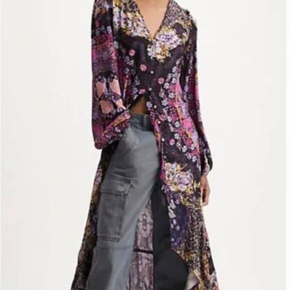 New Free  People Marais floral midi dress size XS NWOT - Picture 7 of 11